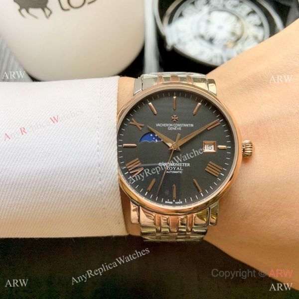 Top Grade Vacheron Constantin Moon phase Watch 2-Tone Rose Gold 40mm Top Grade Vacheron Constantin Moon phase Watch 2-Tone Rose Gold 40mm