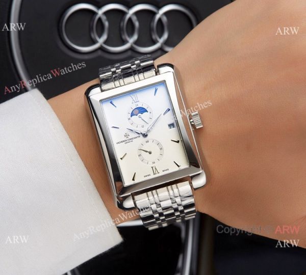 Clone Vacheron Constantin Moonphase Watch Rose Gold Brown Leather Strap Clone Vacheron Constantin Moonphase Watch Rose Gold Brown Leather Strap