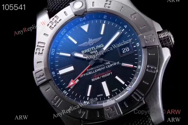 Replica Breitling Avenger II GMT 2836 SS Black Dial Watch GF Factory Replica Breitling Avenger II GMT 2836 SS Black Dial Watch GF Factory