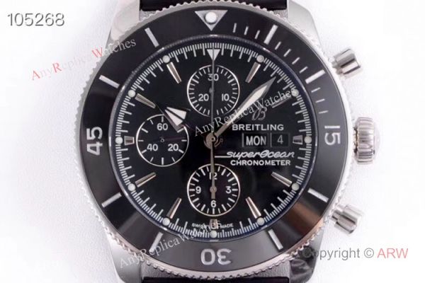 Swiss Replica Breitling Superocean Heritage II day-date SS Black Dial Watch GB factory Swiss Replica Breitling Superocean Heritage II day-date SS Black Dial Watch GB factory