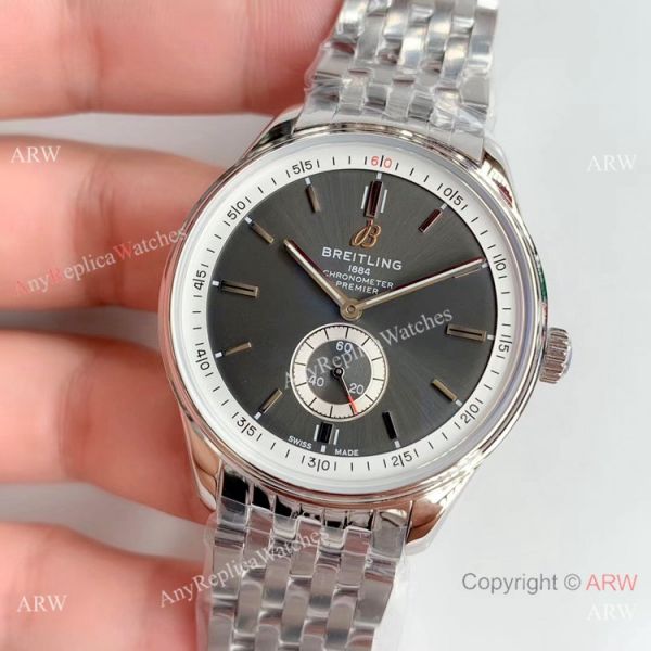 Swiss Replica Breitling Premier Men Watch Stainless Steel Grey Dial Swiss Replica Breitling Premier Men Watch Stainless Steel Grey Dial