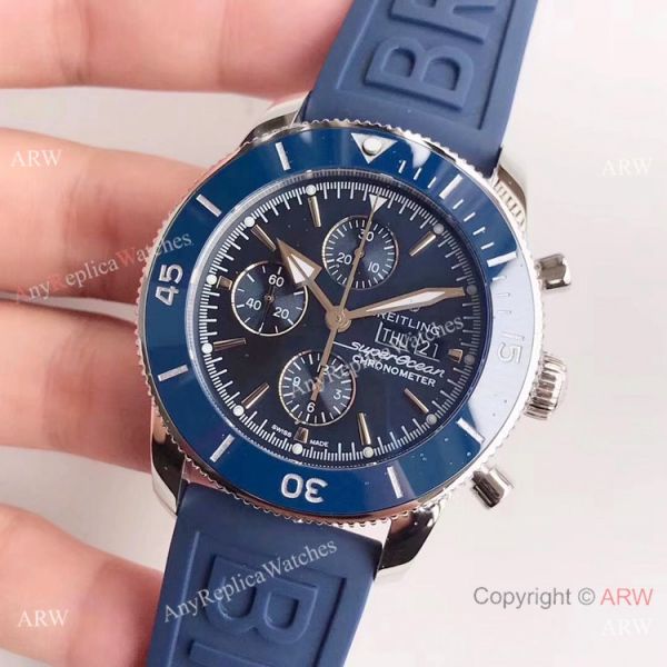 Swiss Replica Breitling Superocean Heritage II daydate SS Blue Watch GB Factory Swiss Replica Breitling Superocean Heritage II daydate SS Blue Watch GB Factory