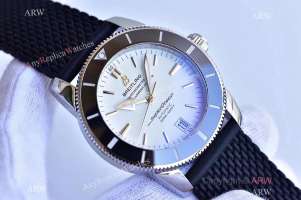 (GF) Copy Breitling Superocean Heritage II Swiss 9015 Watch White Dial Black Rubber Band (GF) Copy Breitling Superocean Heritage II Swiss 9015 Watch White Dial Black Rubber Band
