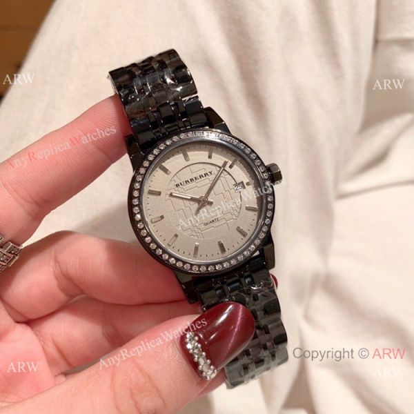 Solid Black Burberry Replica Watch 32mm Quartz Movement Solid Black Burberry Replica Watch 32mm Quartz Movement
