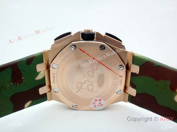 44mm Audemars Piguet Royal Oak Offshore Replica Watch Rose Gold Camouflage Strap 44mm Audemars Piguet Royal Oak Offshore Replica Watch Rose Gold Camouflage Strap