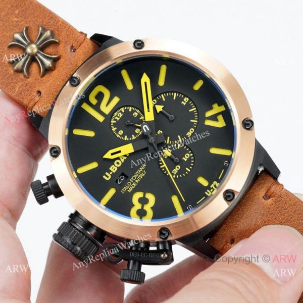 U Boat Classico U-72 Replica Watches Rose Gold Bezel Black Dial U Boat Classico U-72 Replica Watches Rose Gold Bezel Black Dial