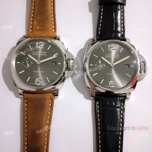 Replica Panerai PAM 904 Luminor DUE Watch SS Gray Face Green Marker Replica Panerai PAM 904 Luminor DUE Watch SS Gray Face Green Marker