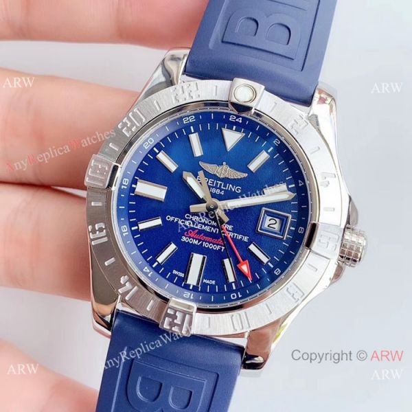 GF Factory Copy Breitling Avenger II GMT 2836 watch Blue Dial Blue Rubber Band GF Factory Copy Breitling Avenger II GMT 2836 watch Blue Dial Blue Rubber Band
