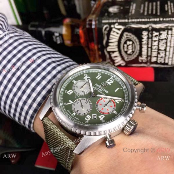 New Copy Breitling Navitimer Chronograph Watches SS Brown Military Strap New Copy Breitling Navitimer Chronograph Watches SS Brown Military Strap