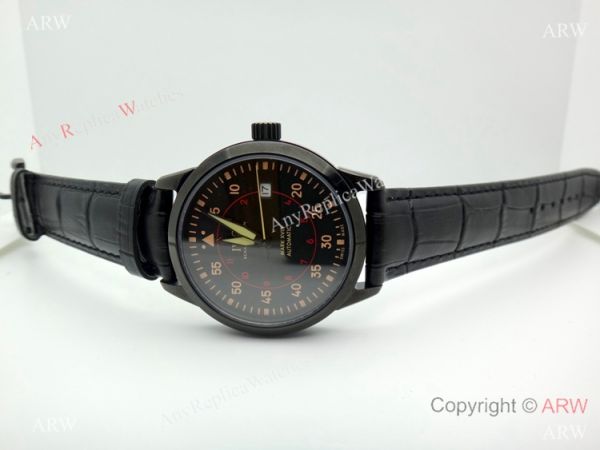 Replica IWC Mark XVIII 40mm Watch Black Case Orange Markers Replica IWC Mark XVIII 40mm Watch Black Case Orange Markers