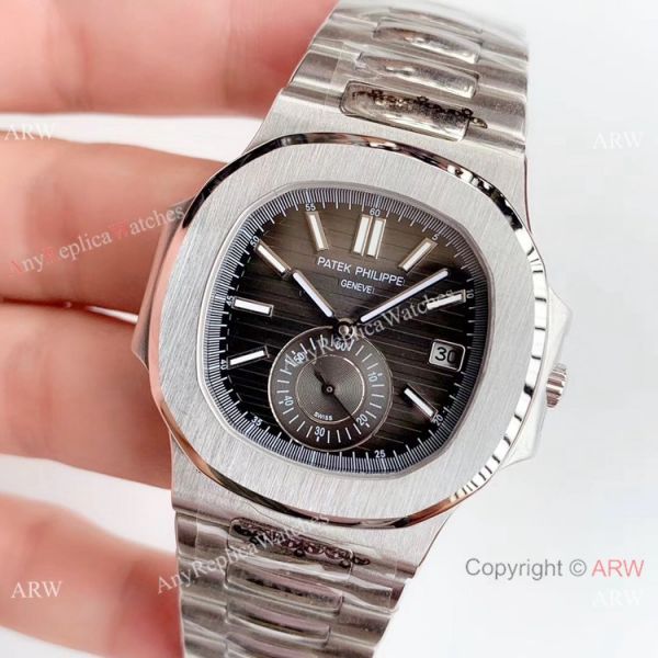 Swiss Grade 1 Copy Patek Philippe Nautilus Stainless steel Grey Face watch 40.5mm Swiss Grade 1 Copy Patek Philippe Nautilus Stainless steel Grey Face watch 40.5mm