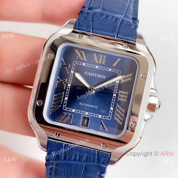 Hbbv6 Replica Cartier Santos Swiss 9015 Gradient Blue Dial Watch Hbbv6 Replica Cartier Santos Swiss 9015 Gradient Blue Dial Watch