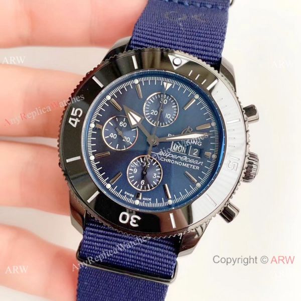 Swiss Replica Breitling Superocean Heritage II 44mm Watch Ceramic Bezel Nato Strap Swiss Replica Breitling Superocean Heritage II 44mm Watch Ceramic Bezel Nato Strap