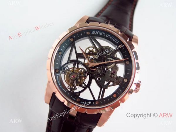 Swiss Replica Roger Dubuis Excalibur Rose Gold Skeleton BBR Factory 505SQ Watch Swiss Replica Roger Dubuis Excalibur Rose Gold Skeleton BBR Factory 505SQ Watch