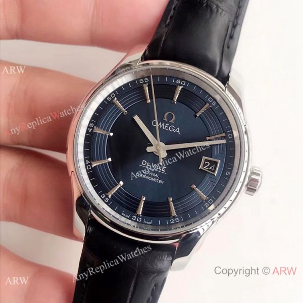 Copy Omega De Ville Hour Vision VSF 1:1 8500 Watch Dark Blue Leather Strap Copy Omega De Ville Hour Vision VSF 1:1 8500 Watch Dark Blue Leather Strap