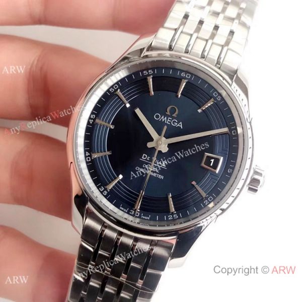 Swiss Grade Omega De Ville Hour Vision VSF 8500 Watch Stainless Steel Dark Blue Face Swiss Grade Omega De Ville Hour Vision VSF 8500 Watch Stainless Steel Dark Blue Face