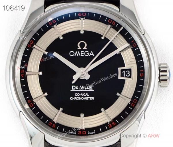 VSF Omega De Ville Hour Vision Co-Axial Copy Watch BlackSilver Face VSF Omega De Ville Hour Vision Co-Axial Copy Watch BlackSilver Face