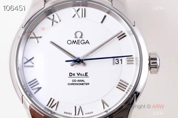 VSF Swiss Omega De Ville Co-Axial 41mm Watch Stainless steel White Roman Dial VSF Swiss Omega De Ville Co-Axial 41mm Watch Stainless steel White Roman Dial