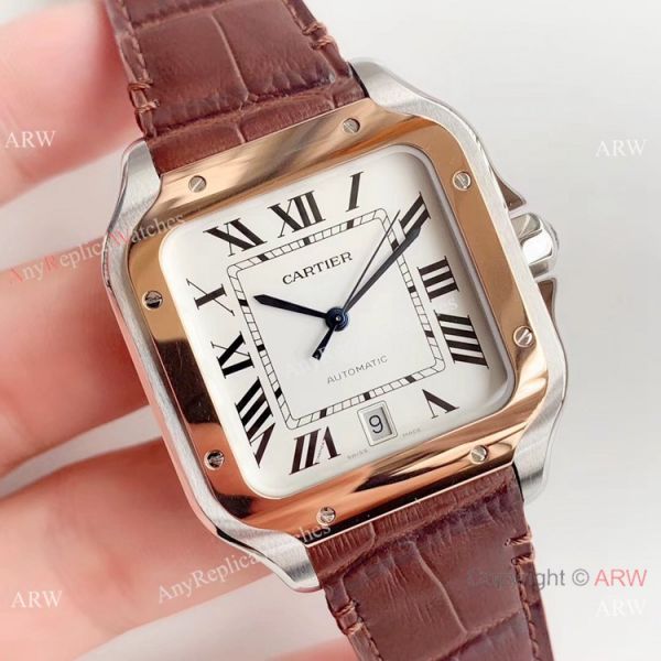 Swiss Grade Copy Cartier Santos HBBv6 Automatic Watch Two Tone Rose Gold Swiss Grade Copy Cartier Santos HBBv6 Automatic Watch Two Tone Rose Gold