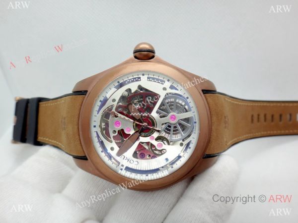 Copy Corum Bubble Squelette Automatic Watch Brown Case White Face Copy Corum Bubble Squelette Automatic Watch Brown Case White Face