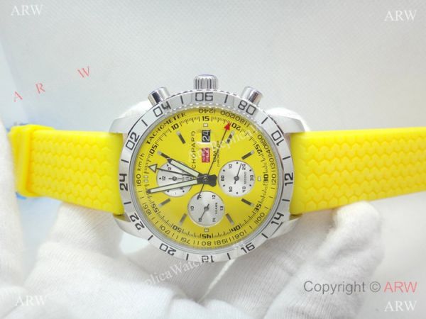 Chopard Mille Miglia GMT Automatic Watch SS Yellow Rubber Strap Chopard Mille Miglia GMT Automatic Watch SS Yellow Rubber Strap