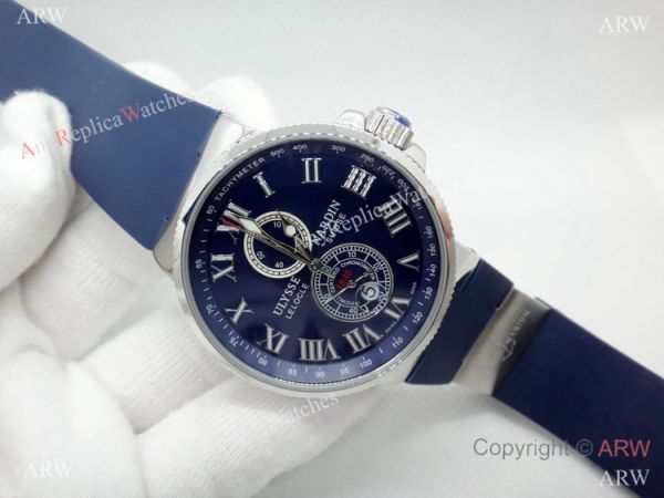 SWISS Replica Ulysse Nardin Marine Watch Blue Chronograph Dial Blue Rubber Strap SWISS Replica Ulysse Nardin Marine Watch Blue Chronograph Dial Blue Rubber Strap