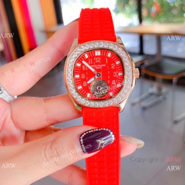 Clone Patek Philippe Aquanaut Tourbillon Women Watches Rose Gold Diamond Bezel Clone Patek Philippe Aquanaut Tourbillon Women Watches Rose Gold Diamond Bezel