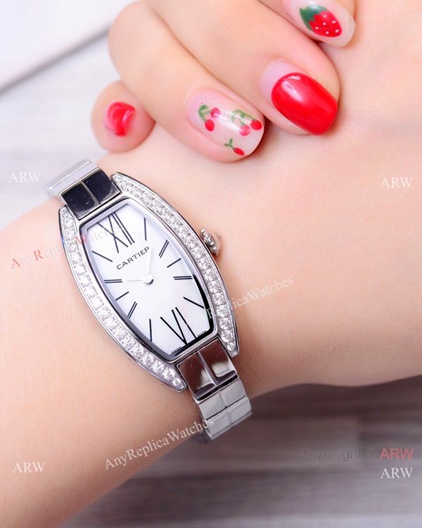 New Copy Cartier Mini Tonneau Stainless Steel White Dial 25mm Watches New Copy Cartier Mini Tonneau Stainless Steel White Dial 25mm Watches