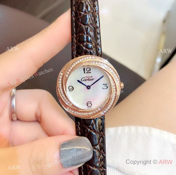 Perfect Replica Cartier Rose Gold White MOP Dial Watches For Sale Perfect Replica Cartier Rose Gold White MOP Dial Watches For Sale