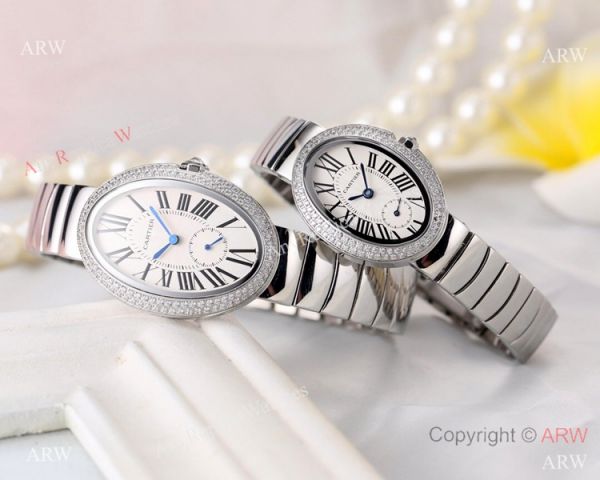 Replica Cartier Baignoire Lovers Watch Stainless steel Black Face Replica Cartier Baignoire Lovers Watch Stainless steel Black Face