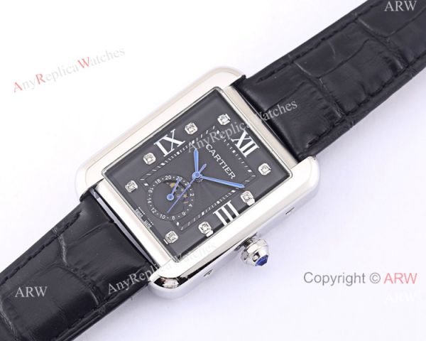 Cartier Tank Solo Moonphase Copy Watch White Dial Black Leather Strap Cartier Tank Solo Moonphase Copy Watch White Dial Black Leather Strap
