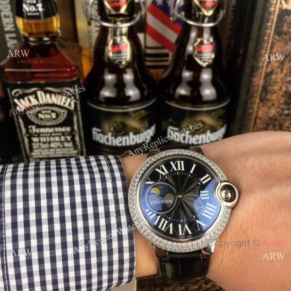 AAA Quality Cartier Ballon Bleu de Moon phase Diamond Copy watch AAA Quality Cartier Ballon Bleu de Moon phase Diamond Copy watch