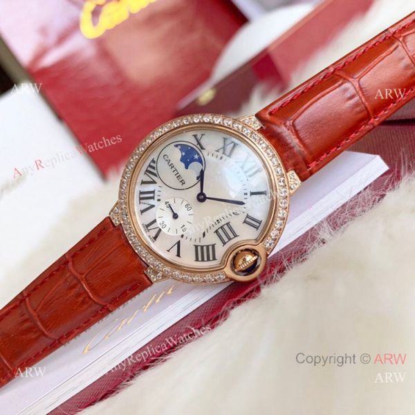 Copy Cartier Ballon Bleu quartz 36mm Watch White CeramicRose Gold Case Copy Cartier Ballon Bleu quartz 36mm Watch White CeramicRose Gold Case