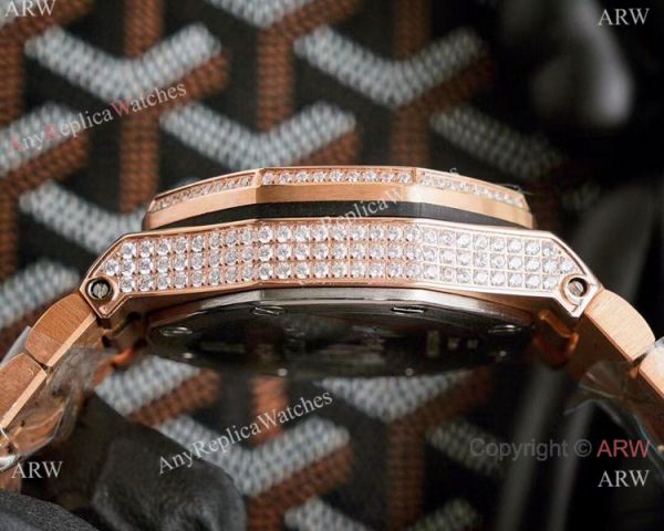 Rose Gold Royal Oak Offshore AP Iced Out Replica Watch for Sale Rose Gold Royal Oak Offshore AP Iced Out Replica Watch for Sale