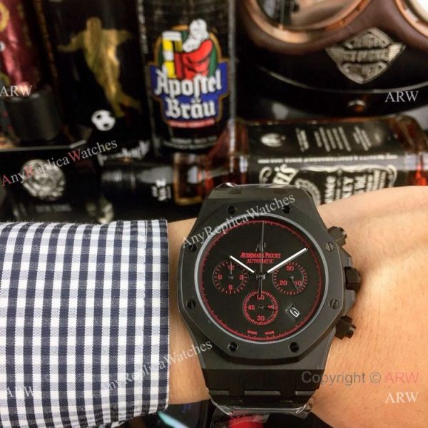 Copy Audemars Piguet Royal Oak Chrono Watches Blacksteel Green Sub-dials Copy Audemars Piguet Royal Oak Chrono Watches Blacksteel Green Sub-dials