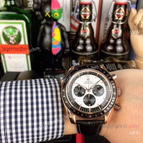 High Quality Omega Clone Watch Omega Speedmaster Chrono Rose Gold Brown Watch High Quality Omega Clone Watch Omega Speedmaster Chrono Rose Gold Brown Watch