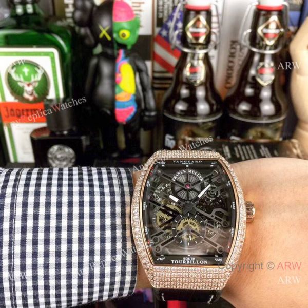 New Copy Franck Muller Vanguard Tourbillon White Dial Rose Gold Watch New Copy Franck Muller Vanguard Tourbillon White Dial Rose Gold Watch