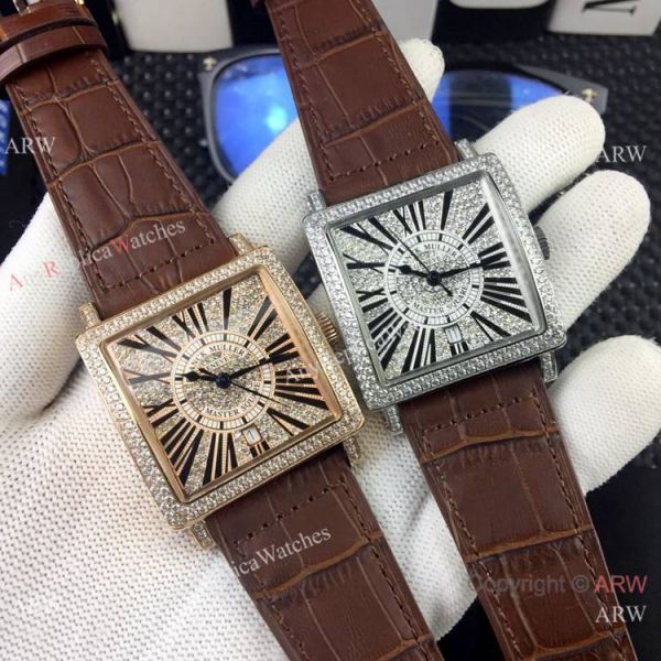 Clone Franck Muller Master Square Rose Gold Diamond Watch Automatic Movement Clone Franck Muller Master Square Rose Gold Diamond Watch Automatic Movement