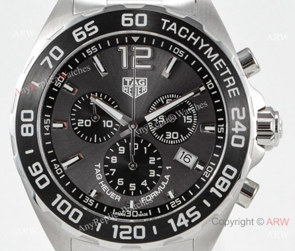 Swiss Replica Tag Heuer Formula 1 Quartz Chronograph Watch SS Grey Dial Swiss Replica Tag Heuer Formula 1 Quartz Chronograph Watch SS Grey Dial