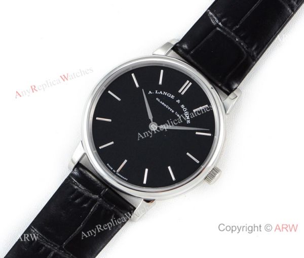 Swiss Grade A.Lange Sohne Saxonia Thin 2892 SS Black Dial Watch Super clone Swiss Grade A.Lange Sohne Saxonia Thin 2892 SS Black Dial Watch Super clone
