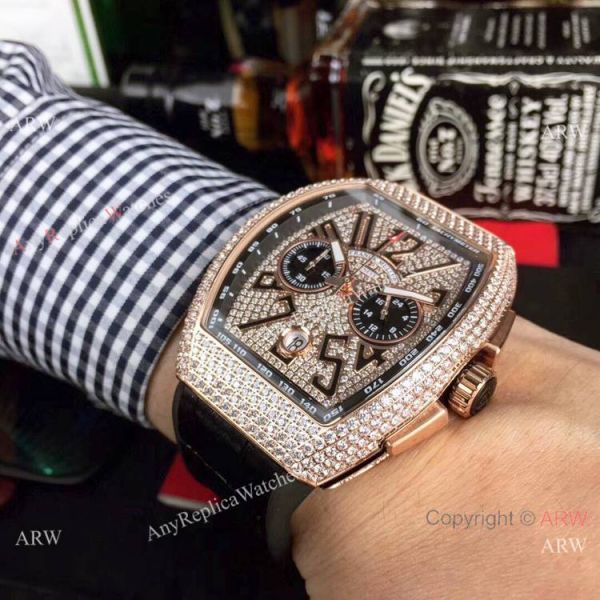 Franck Muller Vanguard Replica Wristwatch Rose Gold Diamond Chronograph Dial Franck Muller Vanguard Replica Wristwatch Rose Gold Diamond Chronograph Dial