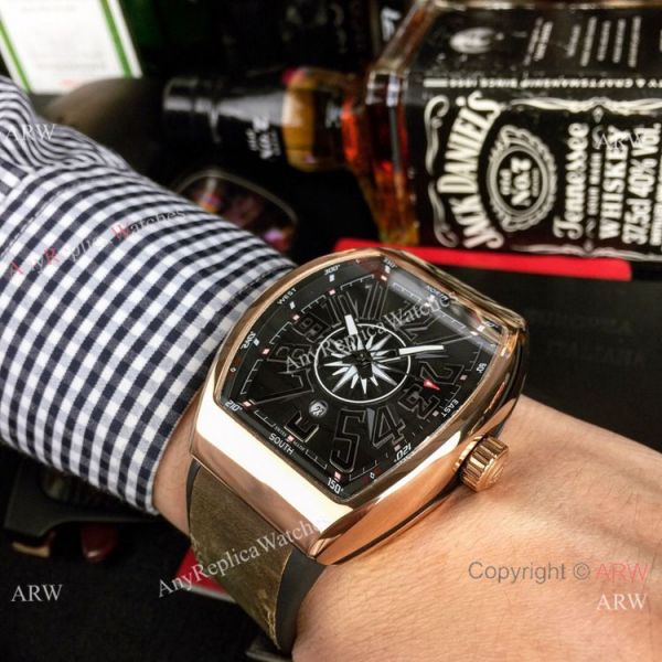 New Replica Franck Muller Vanguard Yachting watch Rose Gold Gray Gummy Strap New Replica Franck Muller Vanguard Yachting watch Rose Gold Gray Gummy Strap