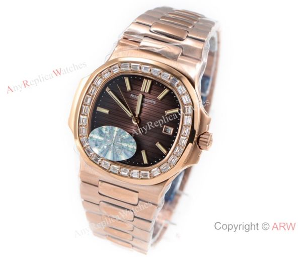 (OE)Swiss Copy Patek Philippe Nautilus 5713g Brown Dial Diamond Watch 40mm (OE)Swiss Copy Patek Philippe Nautilus 5713g Brown Dial Diamond Watch 40mm