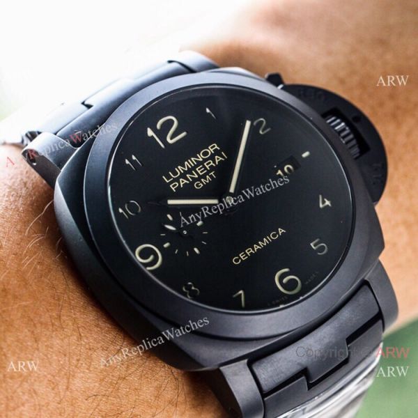 (VS) Swiss Replica Luminor 1950 44 GMT Ceramica Panerai Bracelet PAM438 (VS) Swiss Replica Luminor 1950 44 GMT Ceramica Panerai Bracelet PAM438
