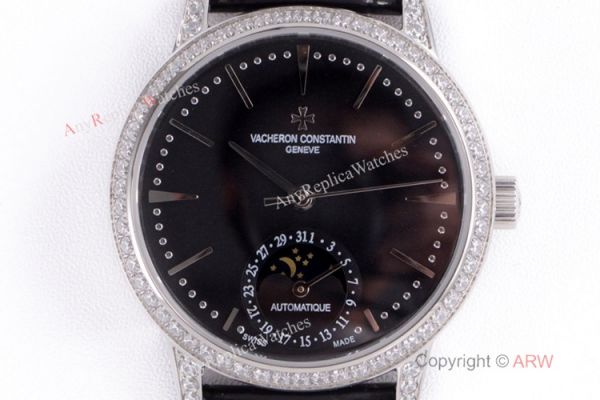 (VC) Swiss 2824-2 Vacheron Constantin Copy Watch Black Moon phase Dial (VC) Swiss 2824-2 Vacheron Constantin Copy Watch Black Moon phase Dial
