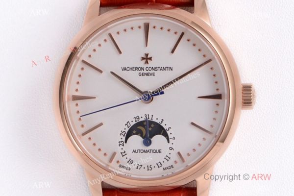 (VC) Vacheron Constantin Copy Patrimony Moon phase Rose Gold Diamond Watch 32mm (VC) Vacheron Constantin Copy Patrimony Moon phase Rose Gold Diamond Watch 32mm