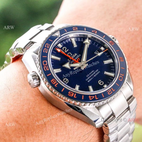 (VS)1:1 Best Omega Seamaster Super Clone watch Planet Ocean GMT Blue Dial Stainless Steel (VS)1:1 Best Omega Seamaster Super Clone watch Planet Ocean GMT Blue Dial Stainless Steel