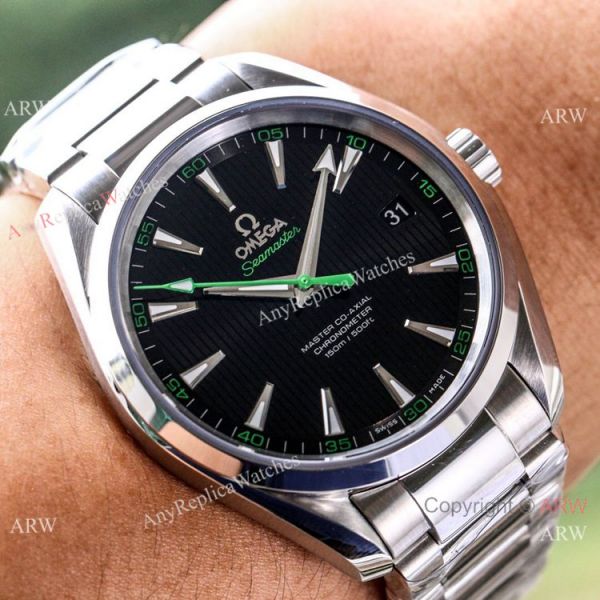 Swiss Replica Omega Seamaster Aqua Terra 150m VS Factory 8500 Watch Black Dial Green hand Swiss Replica Omega Seamaster Aqua Terra 150m VS Factory 8500 Watch Black Dial Green hand
