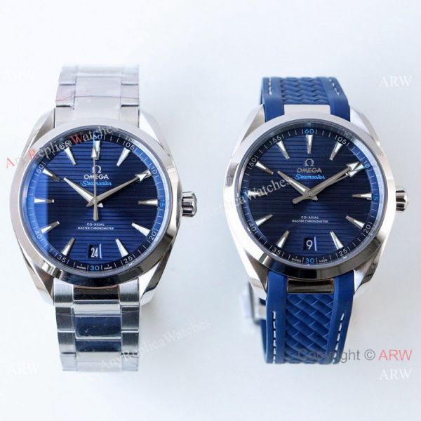 VS Replica Omega Seamaster Aqua Terra 150m MASTER watch Blue Dial Blue Rubber Strap VS Replica Omega Seamaster Aqua Terra 150m MASTER watch Blue Dial Blue Rubber Strap