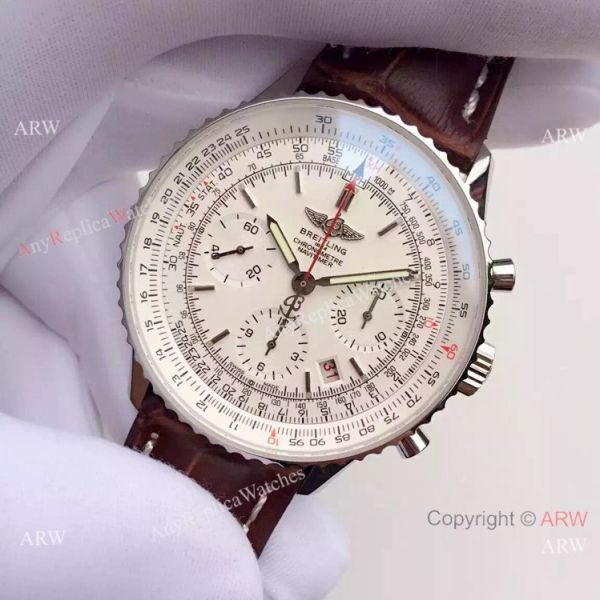 JF FACTORY Breitling Navitimer 01 Men Watch White Dial Brown Leather Strap JF FACTORY Breitling Navitimer 01 Men Watch White Dial Brown Leather Strap